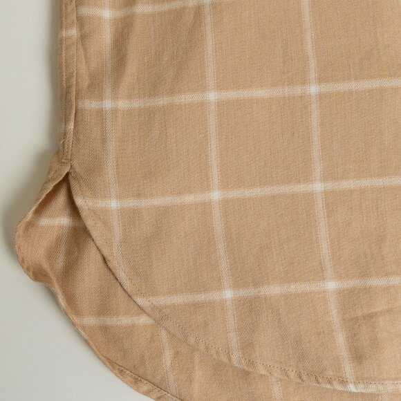 Uniqlo Soft Brushed Long Sleeve Shirt Plaid Checked Beige - Picture 8 of 12